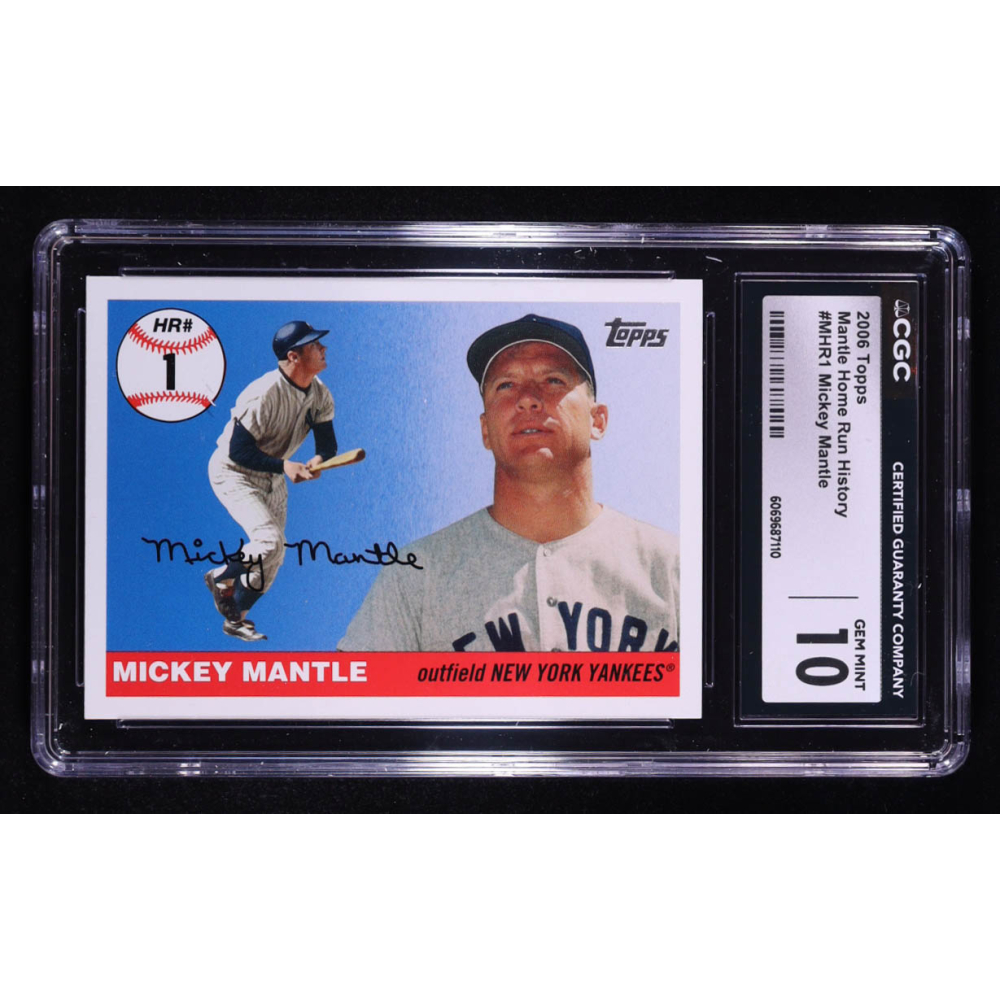 Mickey Mantle 2006 Topps Mantle Home Run History #1 (CGC 10) at PristineAuction.com Mickey Mantle 2006 Topps Mantle Home Run History #1 (CGC 10) at PristineAuction.com