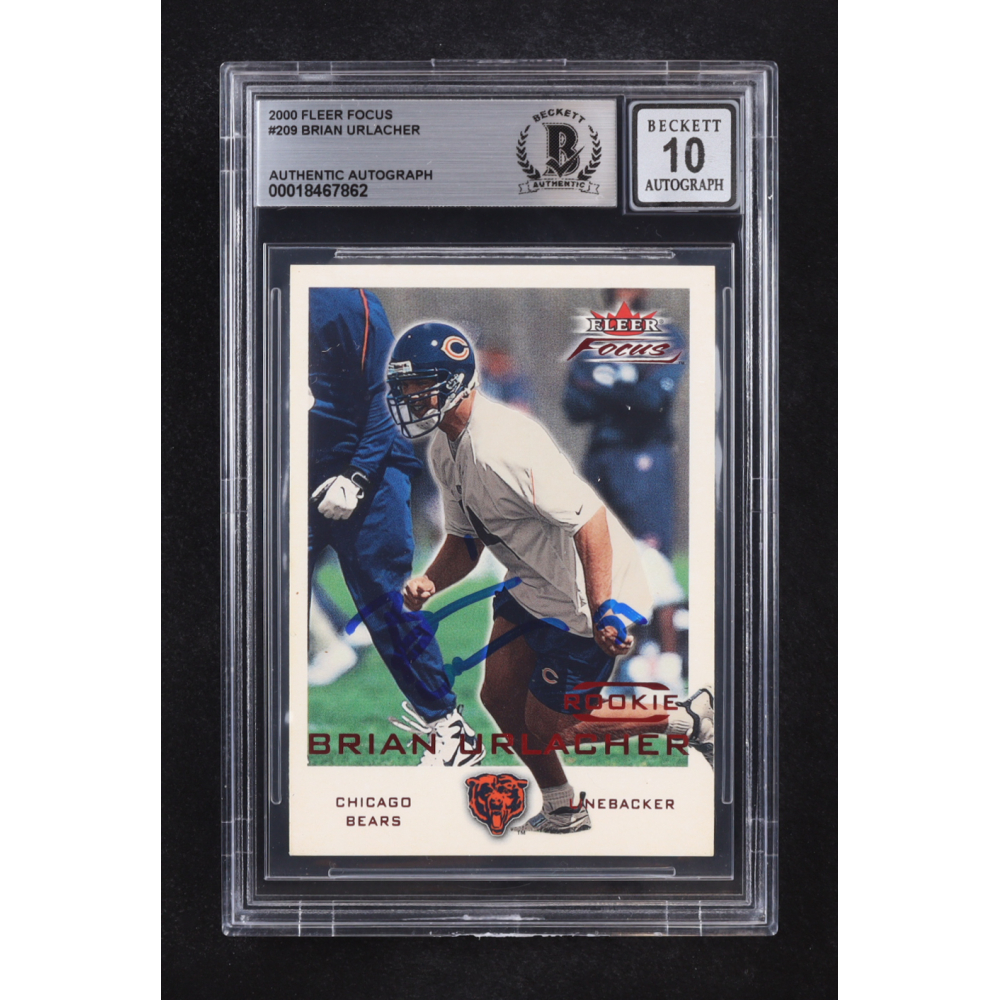 Brian Urlacher Signed 2000 Fleer Focus Auto #209 RC #3002/3999 (Beckett | Autograph Grade BGS 10) at PristineAuction.com