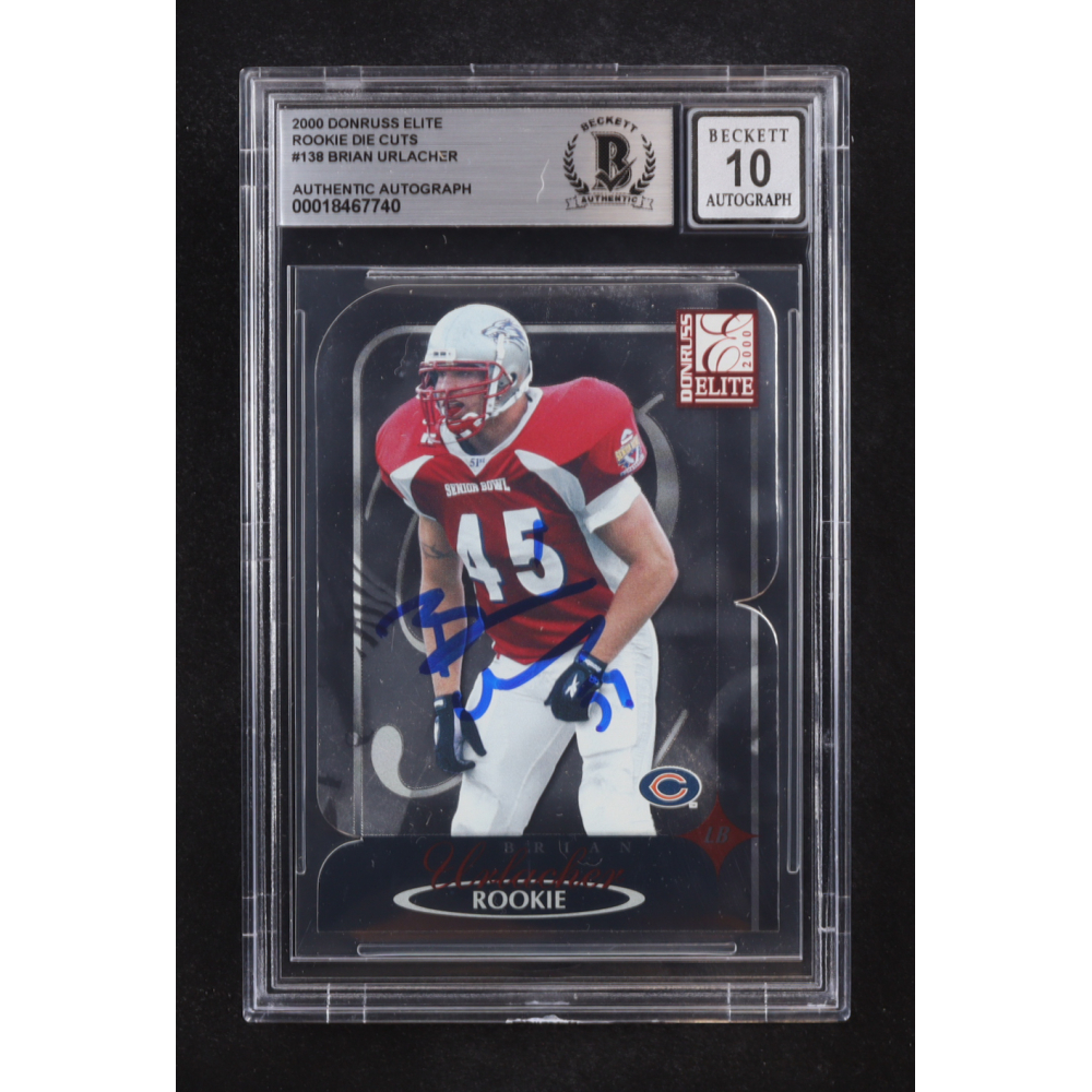 Brian Urlacher Signed 2000 Donruss Elite Auto #138 RC #0213/2000 (Beckett | Autograph Grade BGS 10) at PristineAuction.com