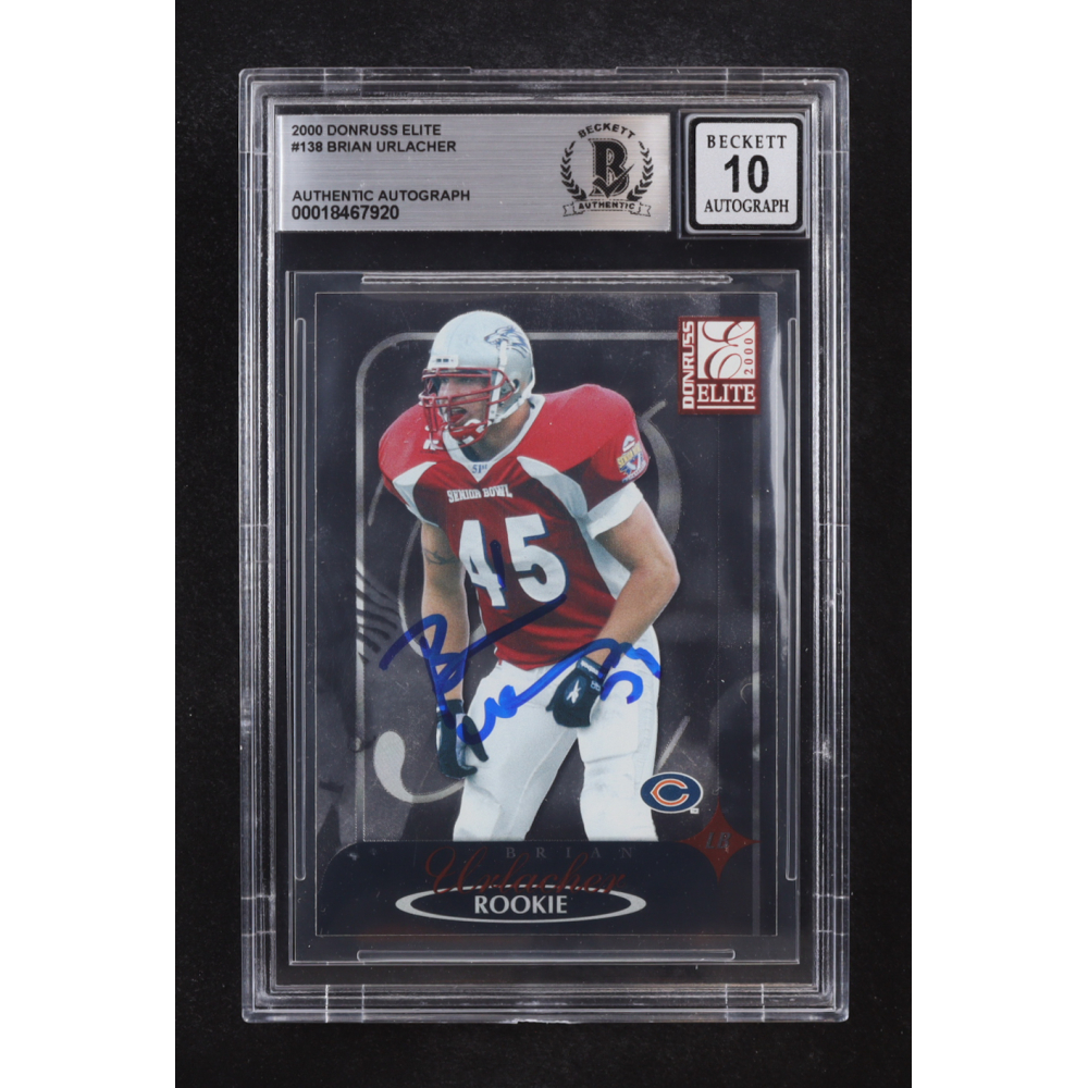 Brian Urlacher Signed 2000 Donruss Elite Auto #138 RC #0798/2000 (Beckett | Autograph Grade BGS 10) at PristineAuction.com