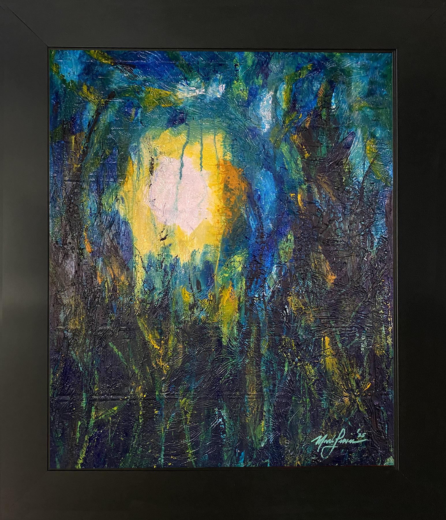 Mark Lewis Custom Framed Original Painting On Canvas #020-25 (Lewis) at PristineAuction.com Mark Lewis Custom Framed Original Painting On Canvas #020-25 (Lewis) at PristineAuction.com