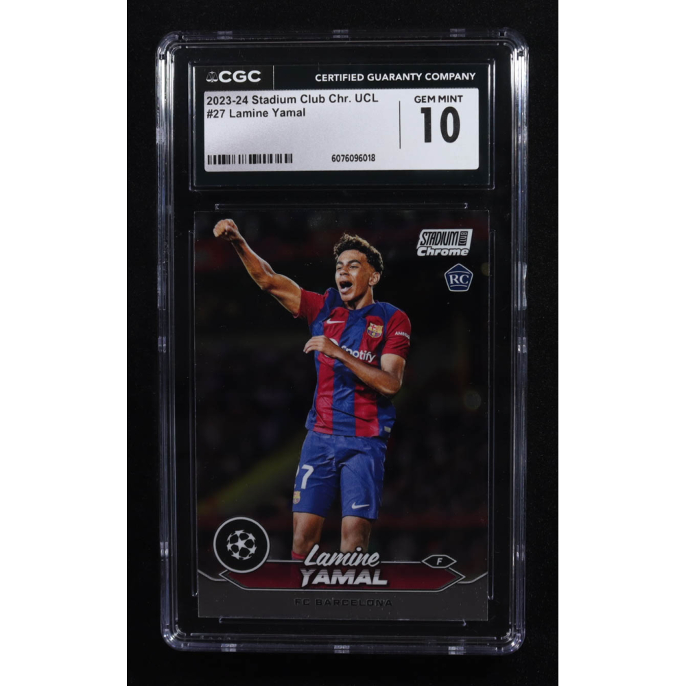 Lamine Yamal 2023-24 Stadium Club Chrome UEFA Champions League #27 RC (CGC 10) at PristineAuction.com