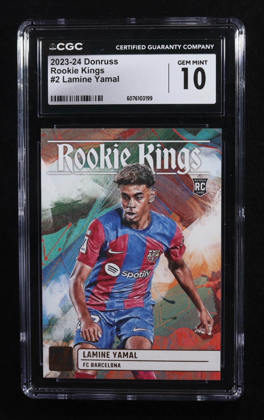 Lamine Yamal 2023-24 Donruss Rookie Kings #2 RC (CGC 10) at PristineAuction.com Lamine Yamal 2023-24 Donruss Rookie Kings #2 RC (CGC 10) at PristineAuction.com