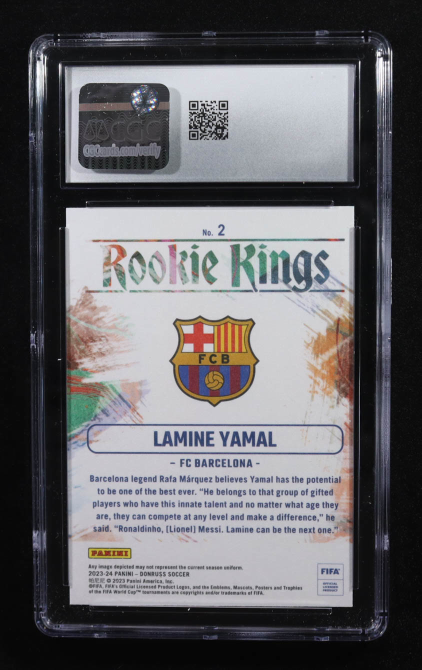 Lamine Yamal 2023-24 Donruss Rookie Kings #2 RC (CGC 10) at PristineAuction.com Lamine Yamal 2023-24 Donruss Rookie Kings #2 RC (CGC 10) at PristineAuction.com