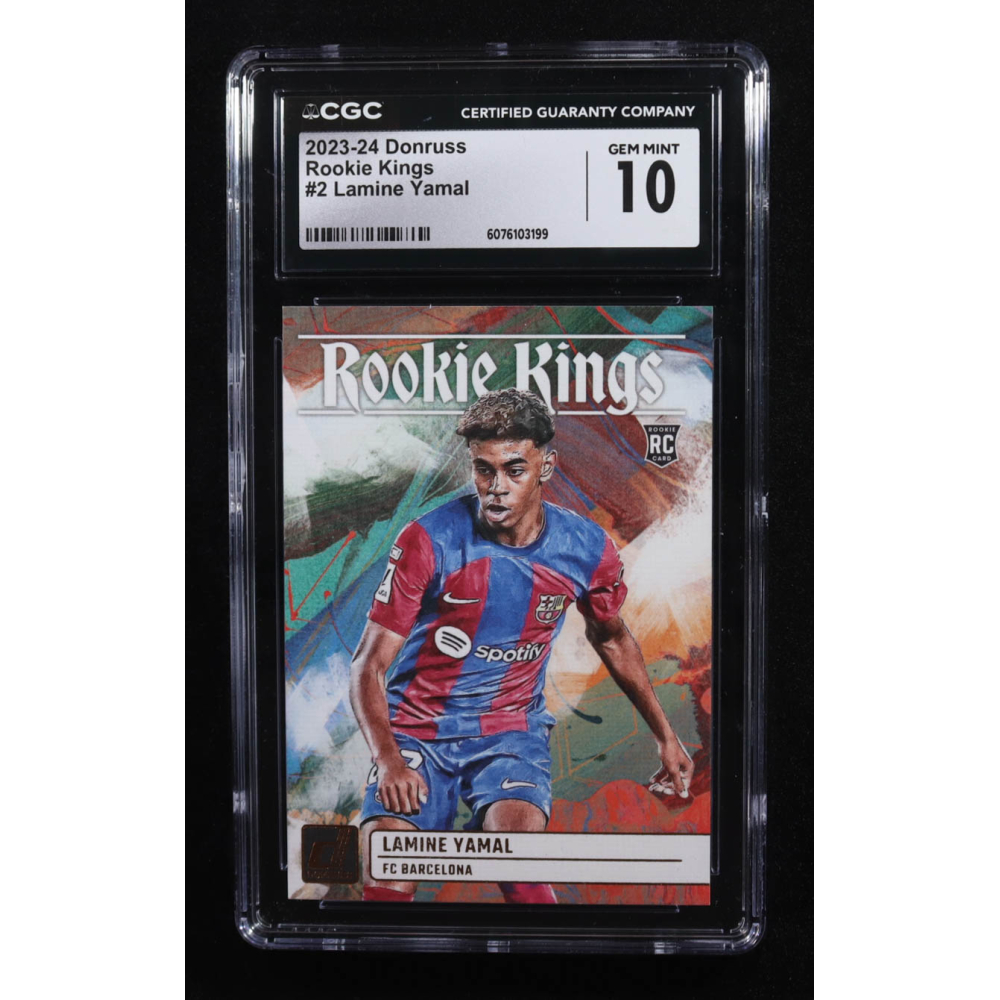 Lamine Yamal 2023-24 Donruss Rookie Kings #2 RC (CGC 10) at PristineAuction.com Lamine Yamal 2023-24 Donruss Rookie Kings #2 RC (CGC 10) at PristineAuction.com