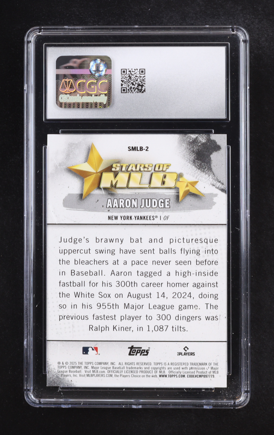 Aaron Judge 2025 Topps Stars of MLB #SMLB-2 (CGC 10) at PristineAuction.com Aaron Judge 2025 Topps Stars of MLB #SMLB-2 (CGC 10) at PristineAuction.com