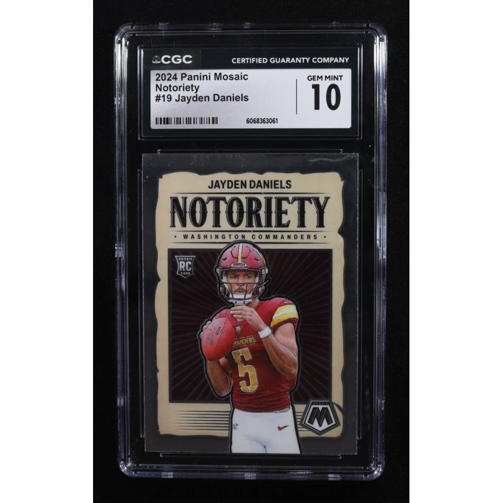 Jayden Daniels 2024 Panini Mosaic Notoriety #19 RC (CGC 10) at PristineAuction.com