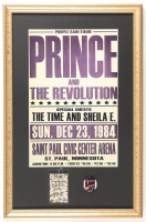 Prince & the Revolution "Purple Rain Tour" Custom Framed Concert Poster with 1984 Backstage Staff Pass & Vintage Prince Concert Pin at PristineAuction.com