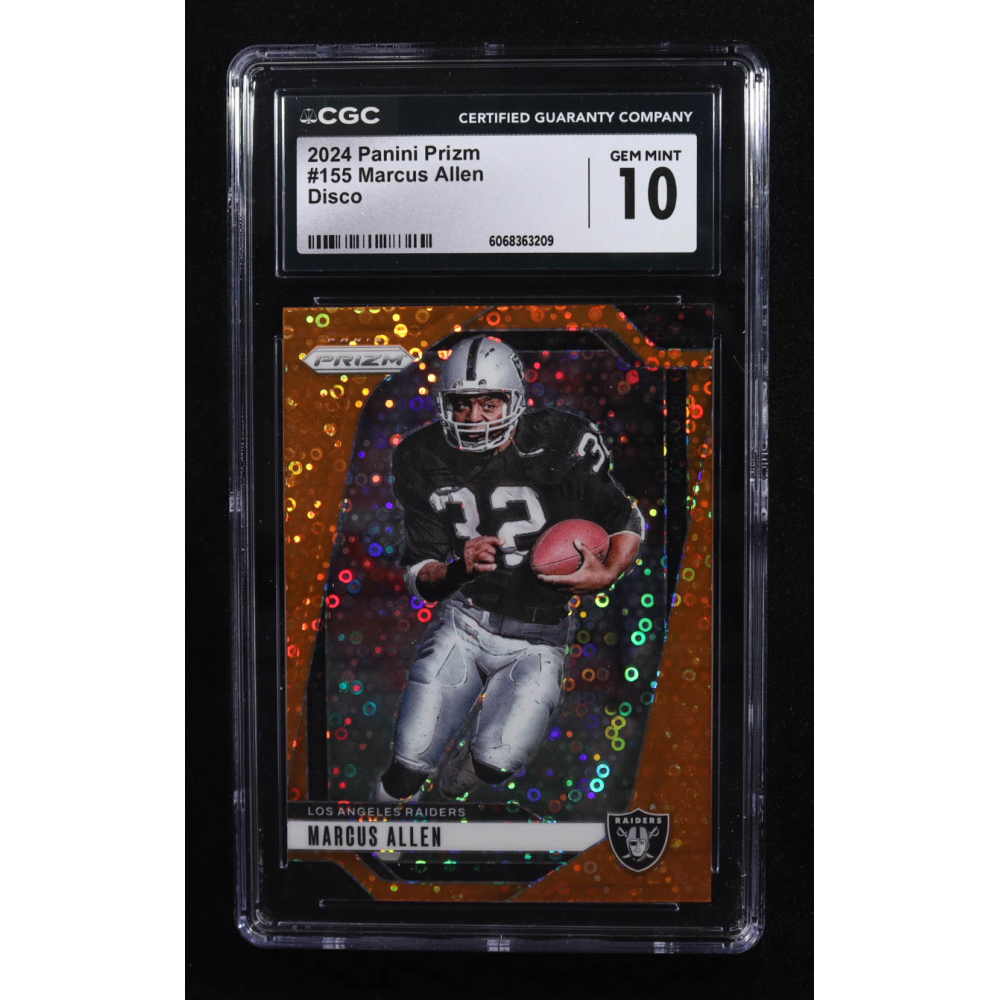 Marcus Allen 2024 Panini Prizm Prizms Orange Disco #155 (CGC 10) at PristineAuction.com Marcus Allen 2024 Panini Prizm Prizms Orange Disco #155 (CGC 10) at PristineAuction.com