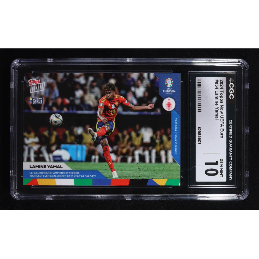Lamine Yamal 2024 Topps Now UEFA Euro #54 (CGC 10) at PristineAuction.com