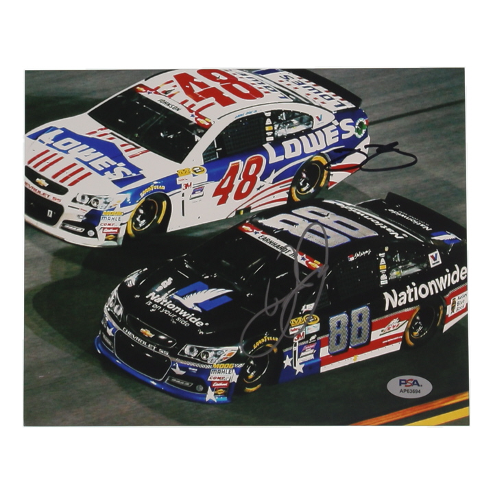 Jimmie Johnson & Dale Earnhardt Jr. Signed NASCAR 8x10 Photo (PSA) at PristineAuction.com Jimmie Johnson & Dale Earnhardt Jr. Signed NASCAR 8x10 Photo (PSA) at PristineAuction.com