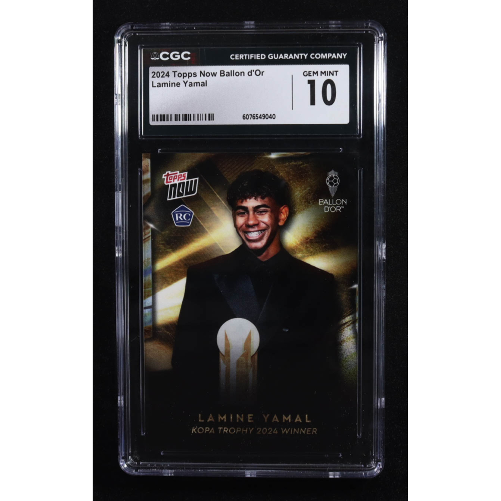 Lamine Yamal 2024 Topps Now Ballon D'Or #NNO RC (CGC 10) at PristineAuction.com Lamine Yamal 2024 Topps Now Ballon D'Or #NNO RC (CGC 10) at PristineAuction.com