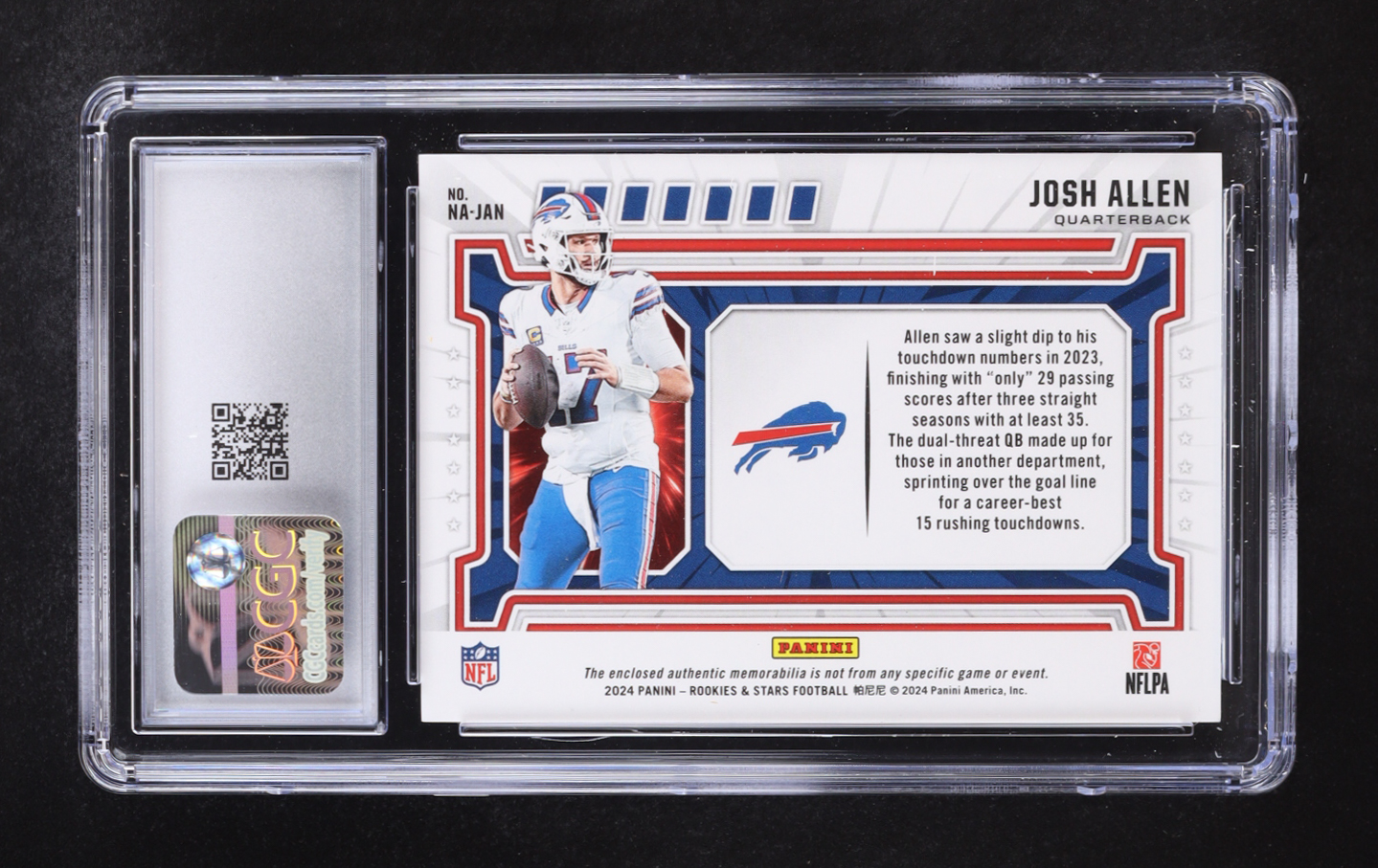 Josh Allen 2024 Panini Rookies & Stars NFL Authentic Relics #NA-JAN (CGC 9) at PristineAuction.com Josh Allen 2024 Panini Rookies & Stars NFL Authentic Relics #NA-JAN (CGC 9) at PristineAuction.com