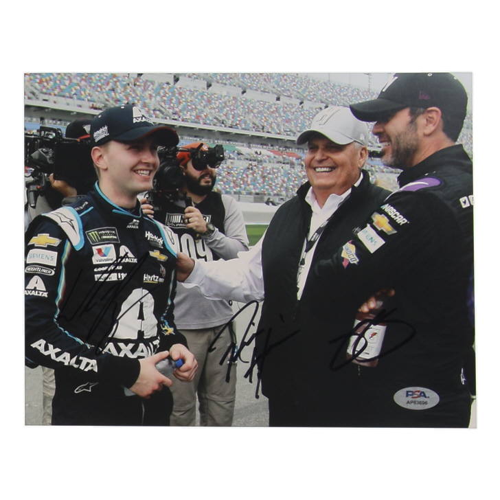 William Byron, Rick Hendrick & Jimmie Johnson Signed NASCAR 8x10 Photo (PSA) at PristineAuction.com William Byron, Rick Hendrick & Jimmie Johnson Signed NASCAR 8x10 Photo (PSA) at PristineAuction.com