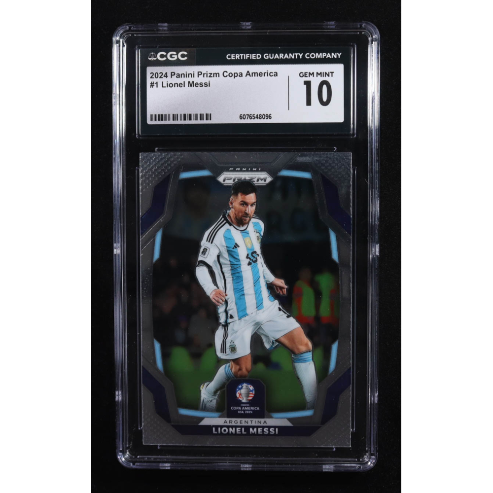 Lionel Messi 2024 Panini Prizm Copa America #1 (CGC 10) at PristineAuction.com Lionel Messi 2024 Panini Prizm Copa America #1 (CGC 10) at PristineAuction.com