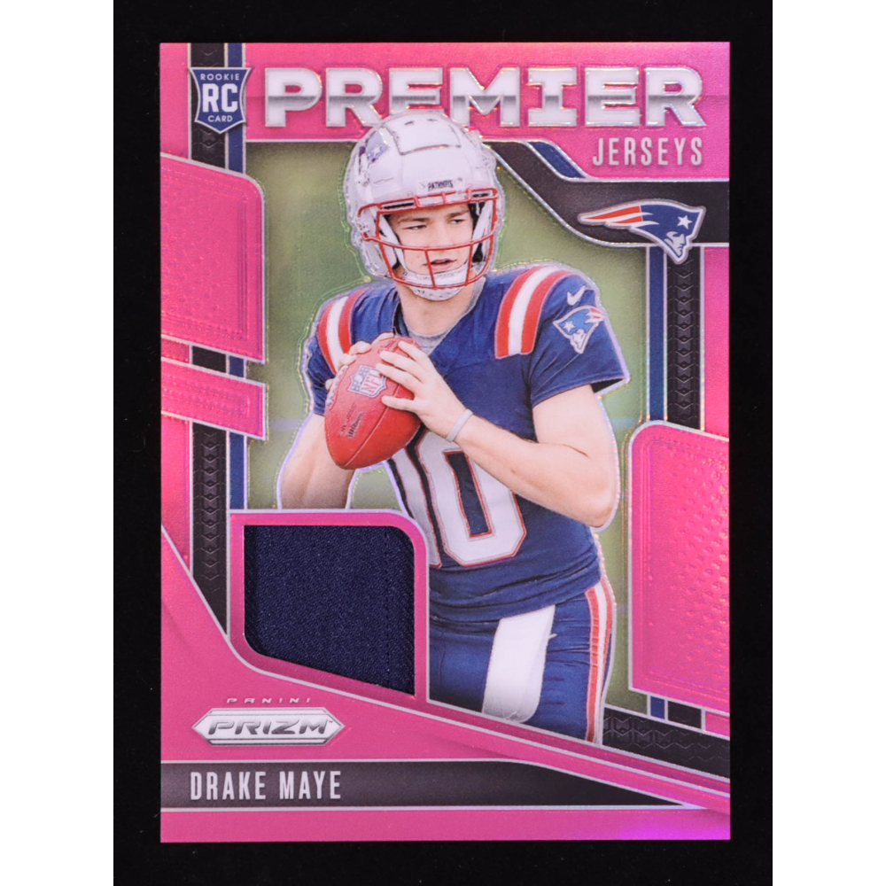 Drake Maye 2024 Panini Prizm Premier Jerseys Pink #6 RC at PristineAuction.com