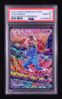 Luka Doncic 2023-24 Hoops Premium Stock Anti Gravity Premium Red Prizm #4 #84/88 (PSA 10) at PristineAuction.com