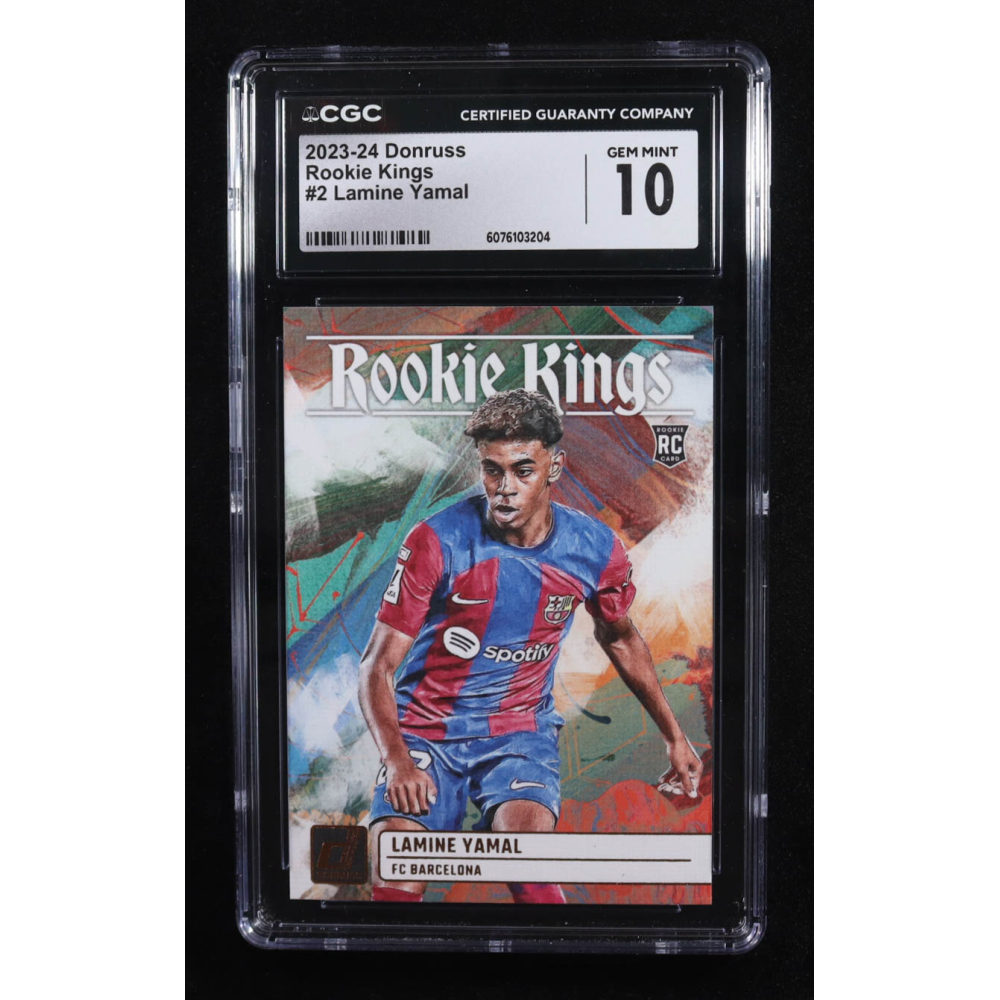 Lamine Yamal 2023-24 Donruss Rookie Kings #2 RC (CGC 10) at PristineAuction.com Lamine Yamal 2023-24 Donruss Rookie Kings #2 RC (CGC 10) at PristineAuction.com