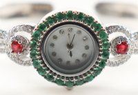 New 4.5 CTW Emerald, Ruby & Zircon Watch | Estimated Retail Value: $2,200 (UGL) at PristineAuction.com