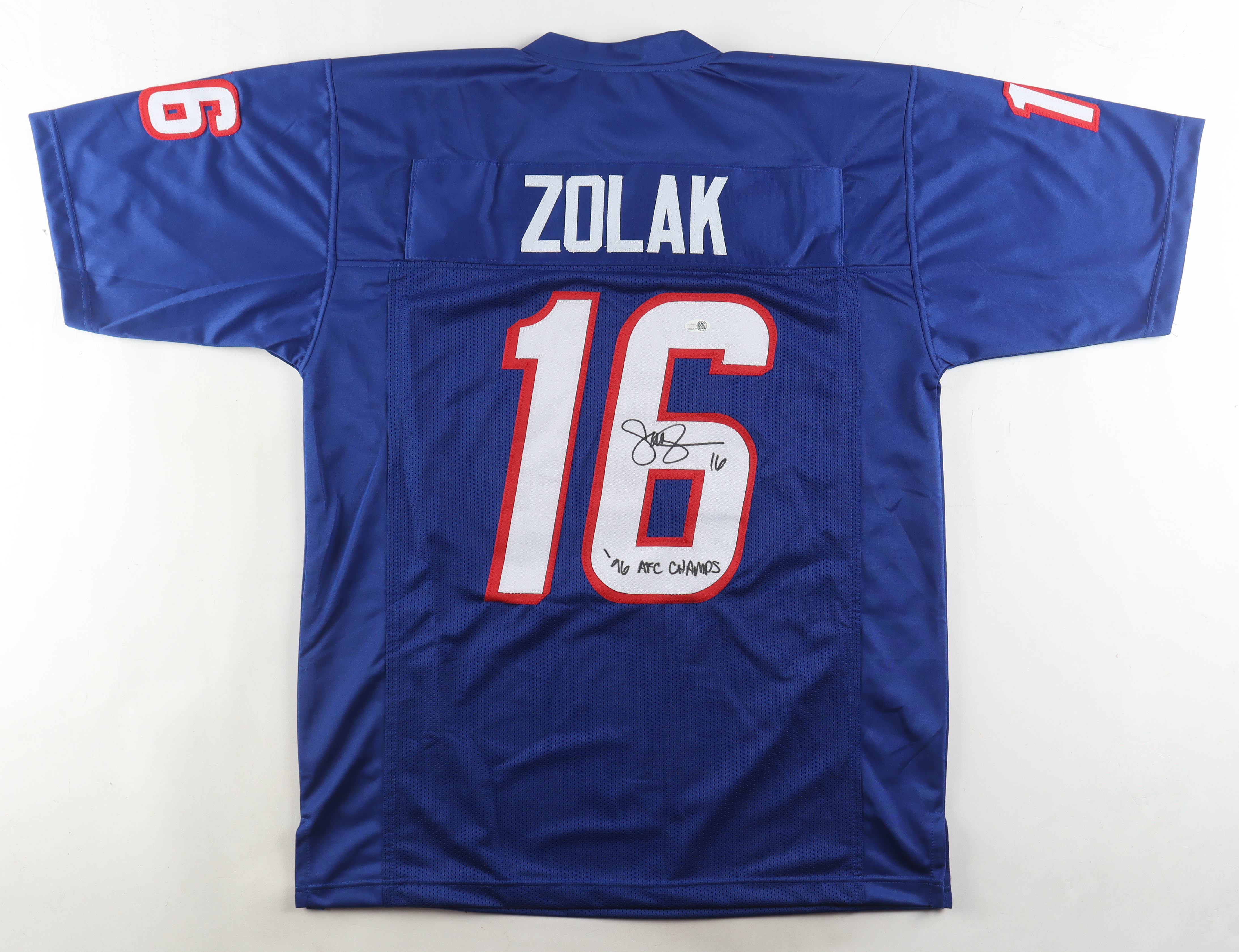 Scott Zolak Signed Jersey Inscribed "96 AFC Champs" (JSA) at PristineAuction.com Scott Zolak Signed Jersey Inscribed "96 AFC Champs" (JSA) at PristineAuction.com