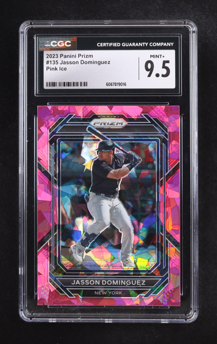 Jasson Dominguez 2023 Panini Prizm Pink Ice #135 RC (CGC 9.5) at PristineAuction.com Jasson Dominguez 2023 Panini Prizm Pink Ice #135 RC (CGC 9.5) at PristineAuction.com