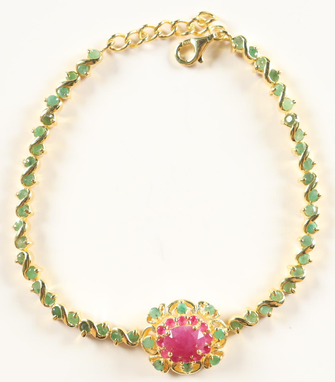 New 3.8 Emerald & Ruby Bracelet | Estimated Retail Value: $2,600 (UGL) at PristineAuction.com New 3.8 Emerald & Ruby Bracelet | Estimated Retail Value: $2,600 (UGL) at PristineAuction.com