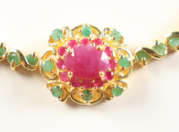New 3.8 Emerald & Ruby Bracelet | Estimated Retail Value: $2,600 (UGL) at PristineAuction.com