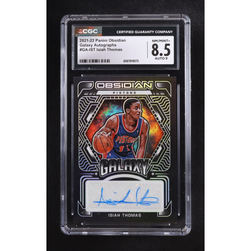 Isiah Thomas 2021-22 Panini Obsidian Galaxy Autographs #GA-IST (CGC 8.5 | Autograph Graded 9) at PristineAuction.com