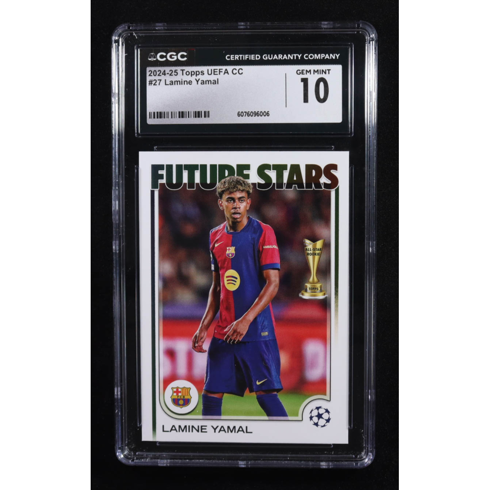 Lamine Yamal 2024-25 Topps UEFA Club Competitions #27 FS (CGC 10) at PristineAuction.com