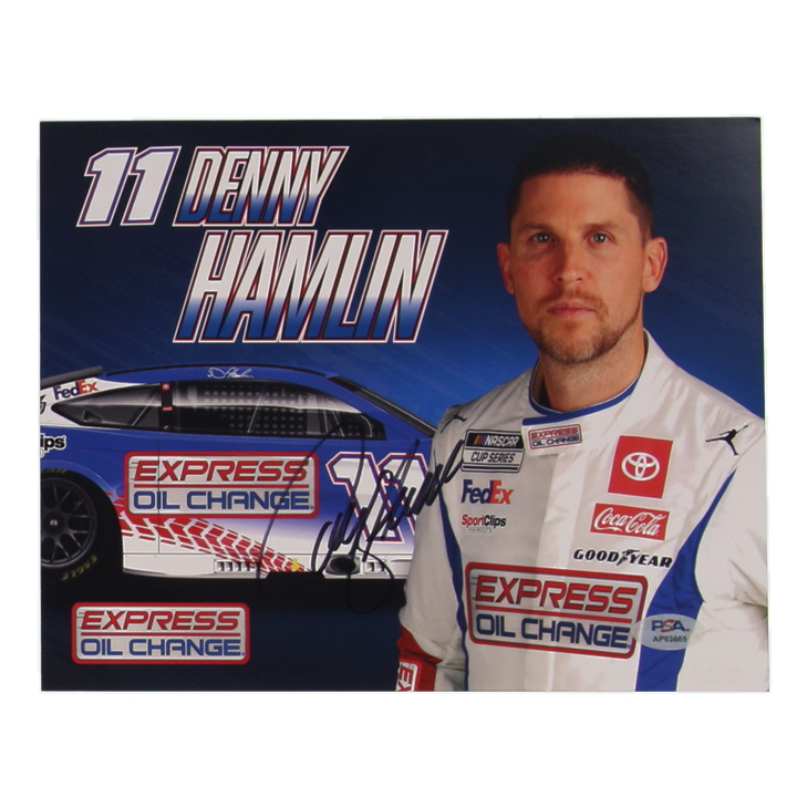 Denny Hamlin Signed NASCAR 8x10 Photo (PSA) at PristineAuction.com Denny Hamlin Signed NASCAR 8x10 Photo (PSA) at PristineAuction.com