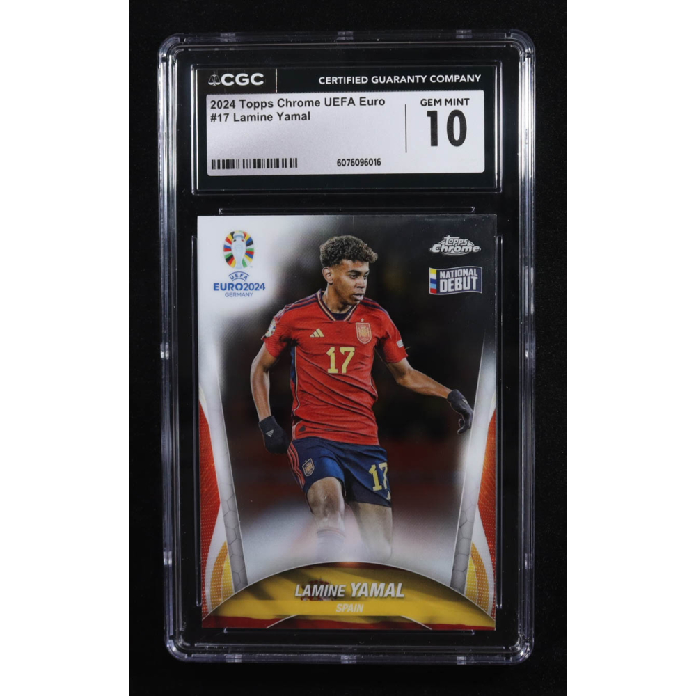 Lamine Yamal 2024 Topps Chrome UEFA Euro #17 (CGC 10) at PristineAuction.com