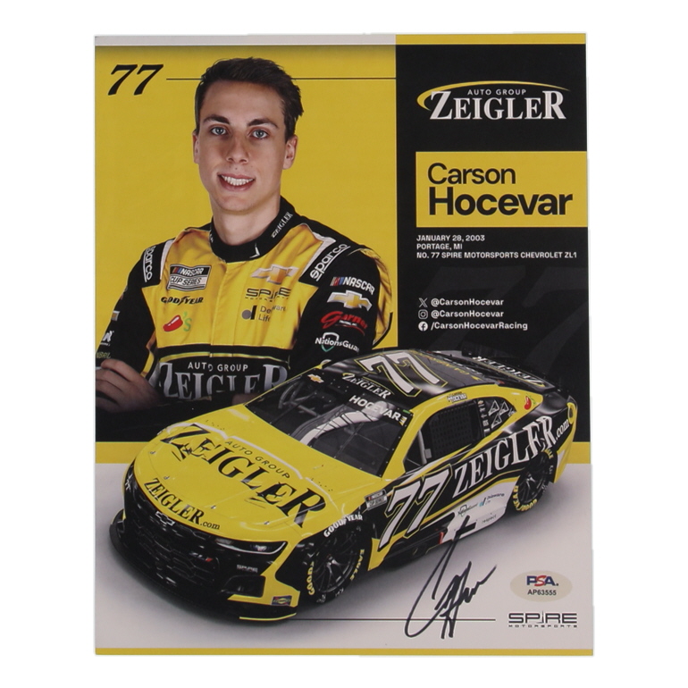 Carson Hocevar Signed NASCAR 8x10 Photo (PSA) at PristineAuction.com Carson Hocevar Signed NASCAR 8x10 Photo (PSA) at PristineAuction.com