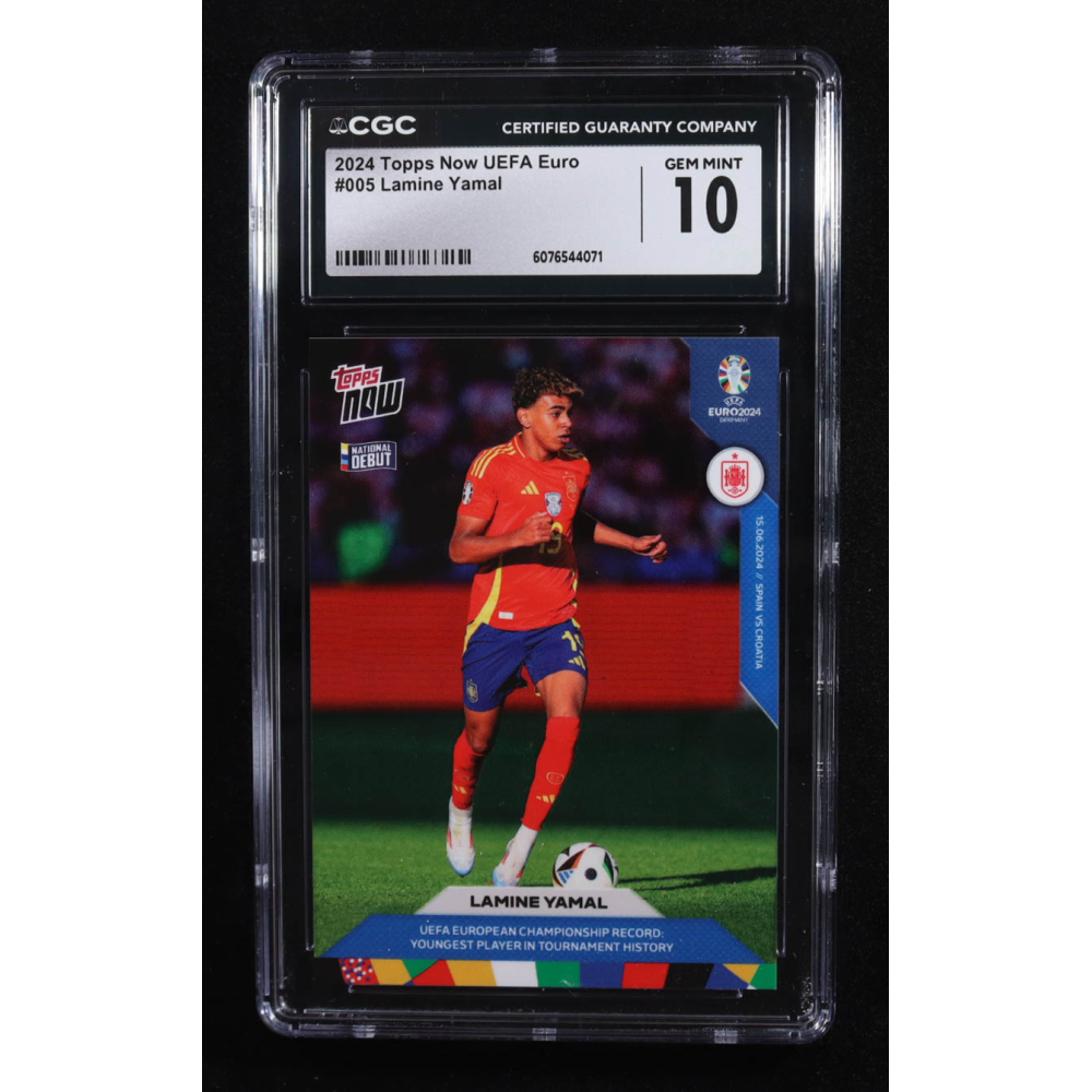 Lamine Yamal 2024 Topps Now UEFA Euro #5 (CGC 10) at PristineAuction.com