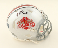 TreVeyon Henderson Signed Ohio State Buckeyes 2024 National Champions Logo Speed Mini Helmet (Authentic Ink) at PristineAuction.com