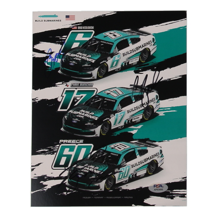 Brad Keselowski, Chris Buescher & Ryan Preece Signed NASCAR 8x10 Photo (PSA) at PristineAuction.com Brad Keselowski, Chris Buescher & Ryan Preece Signed NASCAR 8x10 Photo (PSA) at PristineAuction.com
