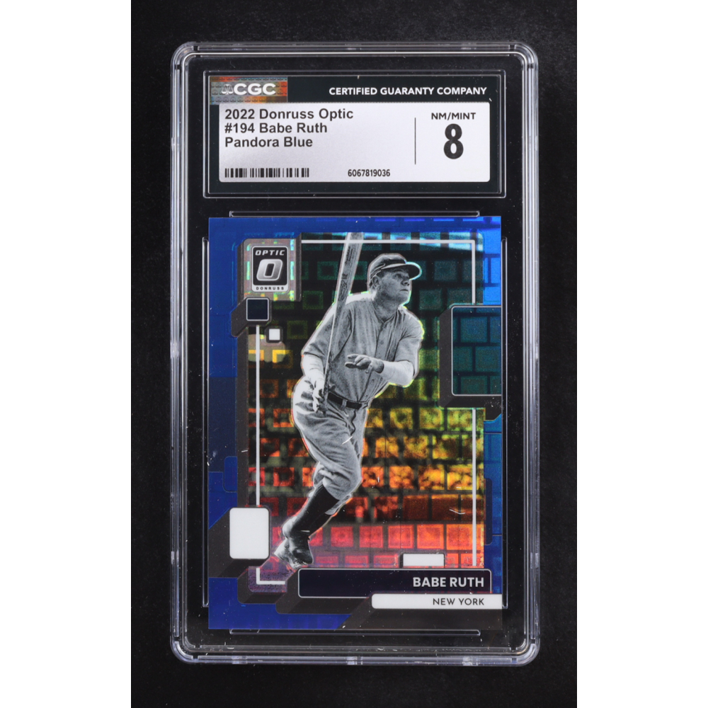 Babe Ruth 2022 Donruss Optic Pandora Blue #194 #94/99 (CGC 8) at PristineAuction.com