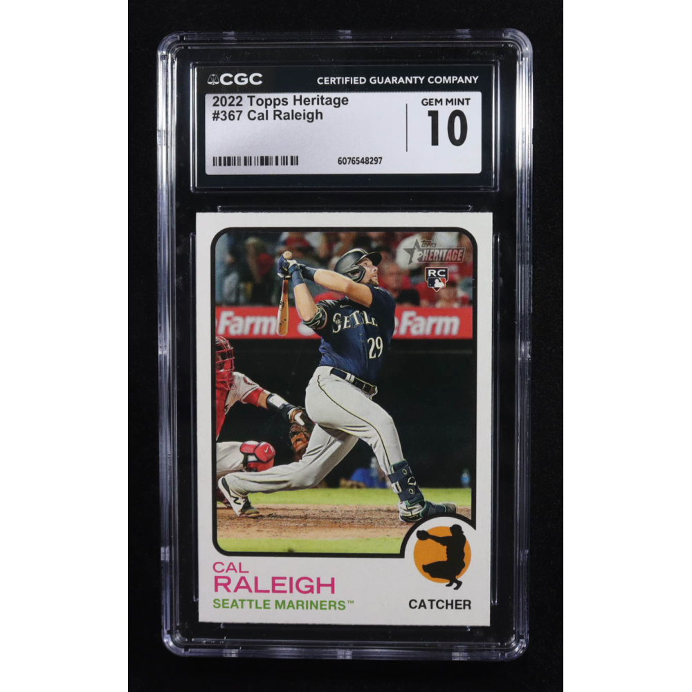 Cal Raleigh 2022 Topps Heritage #367 RC (CGC 10) at PristineAuction.com