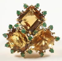 New 30.75 CTW Citrine & Emerald Ring | Estimated Retail Value: $2,800 (UGL) at PristineAuction.com