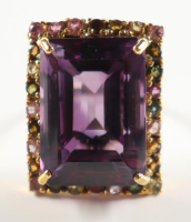New 49.10 CTW Amethyst & Sapphire Ring | Estimated Retail Value: $3,500 (UGL) at PristineAuction.com