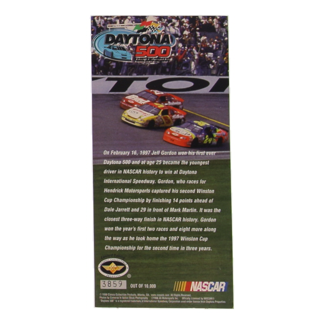 Jeff Gordon Signed Daytona 500 Commemorative Ticket (PSA) at PristineAuction.com Jeff Gordon Signed Daytona 500 Commemorative Ticket (PSA) at PristineAuction.com