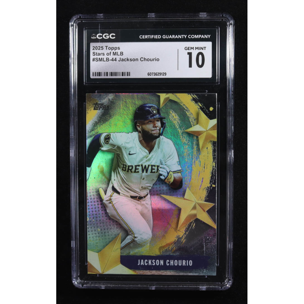 Jackson Chourio 2025 Topps Stars of MLB #SMLB44 (CGC 10) at PristineAuction.com Jackson Chourio 2025 Topps Stars of MLB #SMLB44 (CGC 10) at PristineAuction.com
