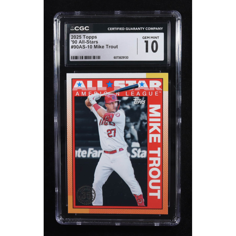 Mike Trout 2025 Topps '90 Topps All Star #90AS10 (CGC 10) at PristineAuction.com Mike Trout 2025 Topps '90 Topps All Star #90AS10 (CGC 10) at PristineAuction.com