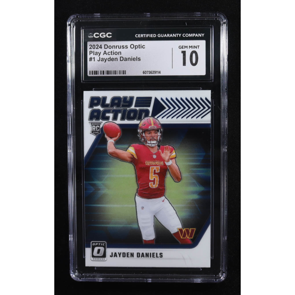 Jayden Daniels 2024 Donruss Optic Play Action #1 RC (CGC 10) at PristineAuction.com