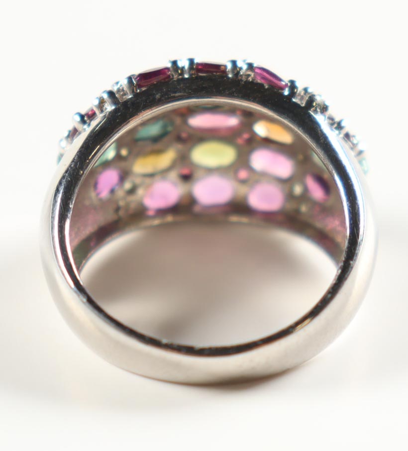New 4.6 CTW Rhodolite, Sapphire & Multi-Gemstone Ring | Estimated Retail Value: $2,800 (UGL) at PristineAuction.com New 4.6 CTW Rhodolite, Sapphire & Multi-Gemstone Ring | Estimated Retail Value: $2,800 (UGL) at PristineAuction.com