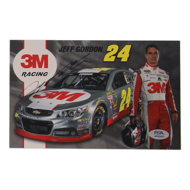Jeff Gordon Signed NASCAR 5.5x8.5 Hero Card (PSA) at PristineAuction.com Jeff Gordon Signed NASCAR 5.5x8.5 Hero Card (PSA) at PristineAuction.com