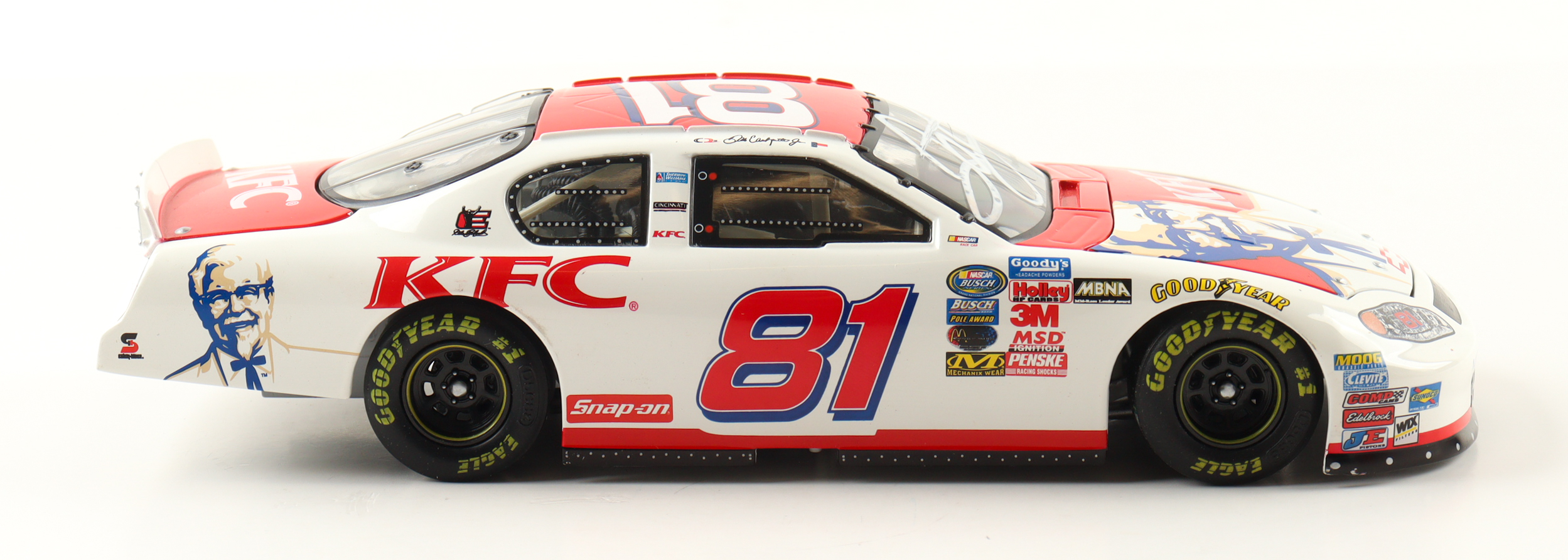 Dale Earnhardt Jr. Signed NASCAR 2004 #81 KFC Chevrolet Monte Carlo 1:24 Diecast Car (JR Motorsports) at PristineAuction.com Dale Earnhardt Jr. Signed NASCAR 2004 #81 KFC Chevrolet Monte Carlo 1:24 Diecast Car (JR Motorsports) at PristineAuction.com