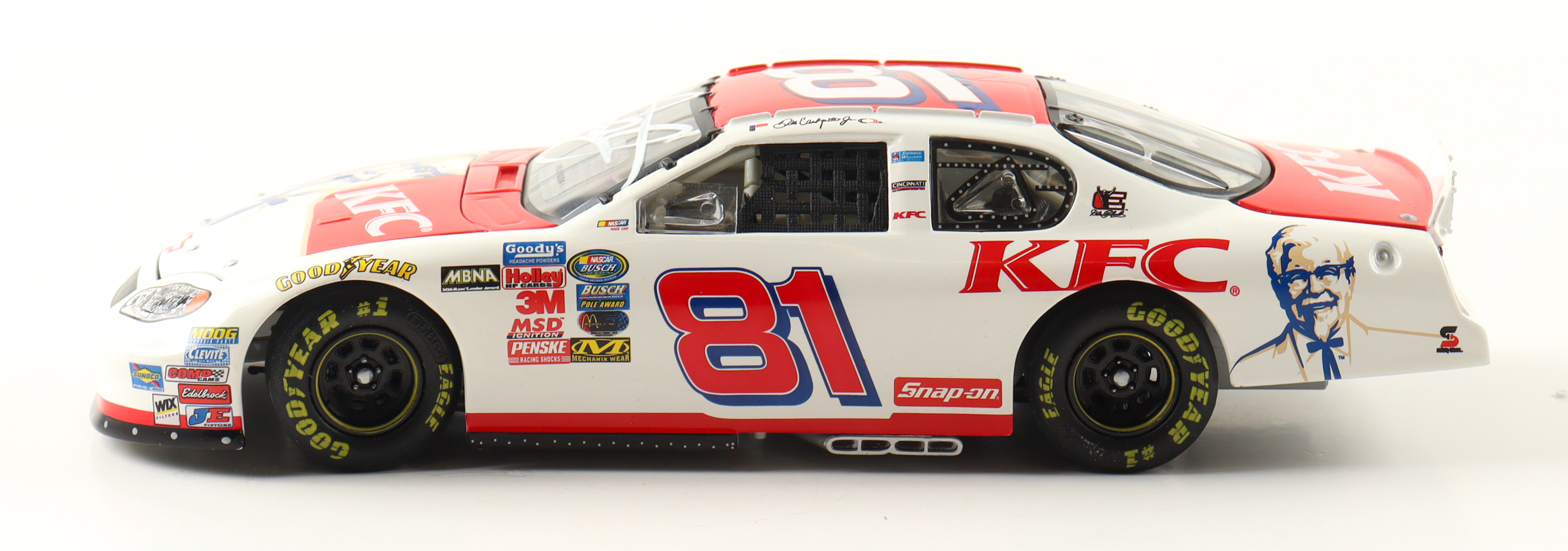 Dale Earnhardt Jr. Signed NASCAR 2004 #81 KFC Chevrolet Monte Carlo 1:24 Diecast Car (JR Motorsports) at PristineAuction.com Dale Earnhardt Jr. Signed NASCAR 2004 #81 KFC Chevrolet Monte Carlo 1:24 Diecast Car (JR Motorsports) at PristineAuction.com