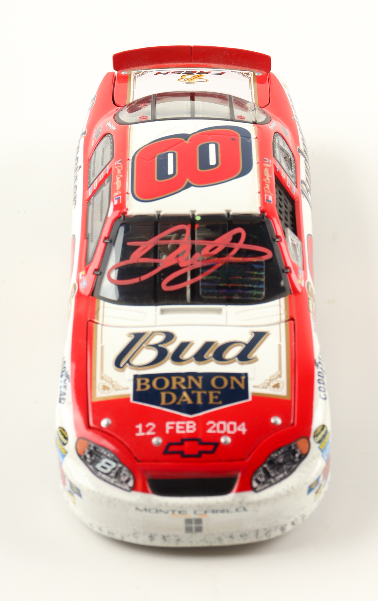 Dale Earnhardt Jr. Signed NASCAR 2004 #8 Budweiser Chevrolet Monte Carlo 1:24 Diecast Car (JR Motorsports) at PristineAuction.com Dale Earnhardt Jr. Signed NASCAR 2004 #8 Budweiser Chevrolet Monte Carlo 1:24 Diecast Car (JR Motorsports) at PristineAuction.com