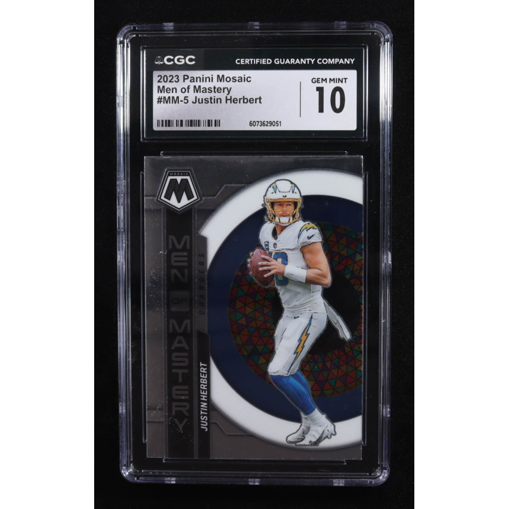 Justin Herbert 2023 Panini Mosaic Men of Mastery #5 (CGC 10) at PristineAuction.com