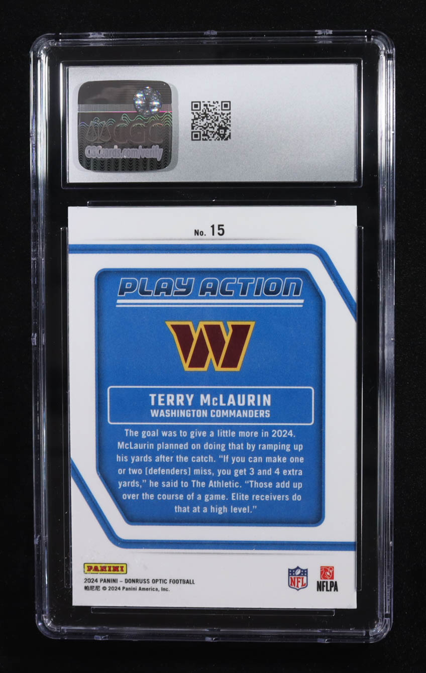 Terry McLaurin 2024 Donruss Optic Play Action #15 (CGC 10) at PristineAuction.com Terry McLaurin 2024 Donruss Optic Play Action #15 (CGC 10) at PristineAuction.com